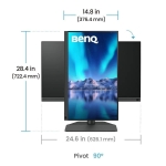Монитор за фото и видео редактиране BenQ SW242Q, 24 inch IPS, 2K 2560x1440, 60Hz, HDR10