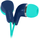 CANYON EPM-02 Stereo Earphones with inline microphone - Green+Blue