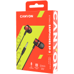 CANYON EP-3 Stereo earphones with microphone - Red