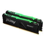 Памет Kingston FURY Beast Black RGB 32GB (2x16GB) DDR4 PC4-28800 3600MHz CL18
