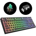 Dark Project KD87A Black TKL PBT - HS Gateron Cap Teal Switch, RGB