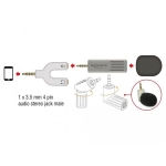 DeLock 65893, Smartphone/Tablet, 3.5mm 4 Pin Stereo Jack 90°, Silver