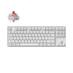 Keychron K8 Pro White QMK/VIA TKL K Pro(Hot Swappable) Red Switch RGB Backlight Plastic Frame