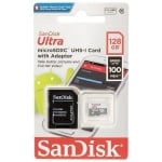 SANDISK Ultra microSDHC UHS-I, 128GB, Class 10, 100Mb/s, adapter