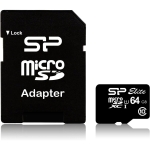 Silicon Power Elite, 64GB, Micro SDHC/SDXC, UHS-I, SD Adapter