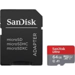 SANDISK Ultra microSDXC, 64GB, A1, UHS-I, U1, Class 10, 140MB/s, Adapter