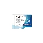 Silicon Power Superior Pro, 64GB, microSDXC, Class 10, SD Adapter