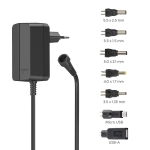 Hama universal charger, adjustable, 1000mA, 12W, max. 12V, 7 adapters