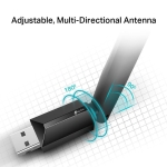 TP-LINK Archer T2U PLUS, AC600, Dual band, USB, external antenna 5 dBi wireless adapter