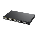 ZYXEL GS1900-48HP, 48 ports switch, managed, PoE, Gigabit, rack mount