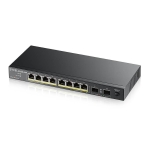 ZYXEL GS1100-10HP, 8-ports switch, Gigabit, PoE, 2xSFP
