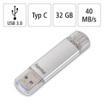 USB drive HAMA Laeta, 32GB, USB 3.1 Type-C, Silver