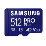 Samsung PRO Plus, microSDXC, UHS-I, 512GB, Adapter, USB reader