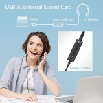 Ewent AC9360, 2.0, USB-A, 3.5 mm, Black