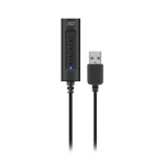 Ewent AC9360, 2.0, USB-A, 3.5 mm, Black