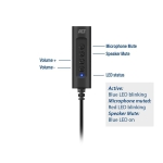 Ewent AC9360, 2.0, USB-A, 3.5 mm, Black