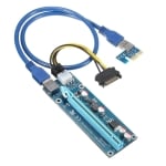 Estillo Riser Card 6 Pin, PCI-Е x 1 to PCI-Е x16, USB 3.0