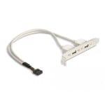Delock bracket for PC, USB 10 pin to 2 x USB 2.0 type A