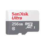 SanDisk Ultra microSDXC 256GB + SD Adapter 100MB/s Class 10 UHS-I- Tablet Packaging