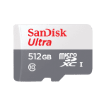 SanDisk Ultra microSDXC 512GB + SD Adapter 100MB/s Class 10 UHS-I- Tablet Packaging